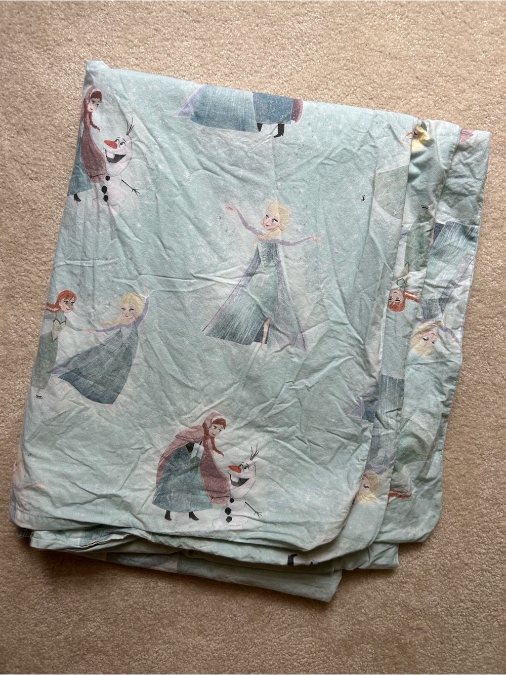 Pottery Barn Kids Light Blue Disney Frozen Organic Duvet Cover - Picture 6 of 7